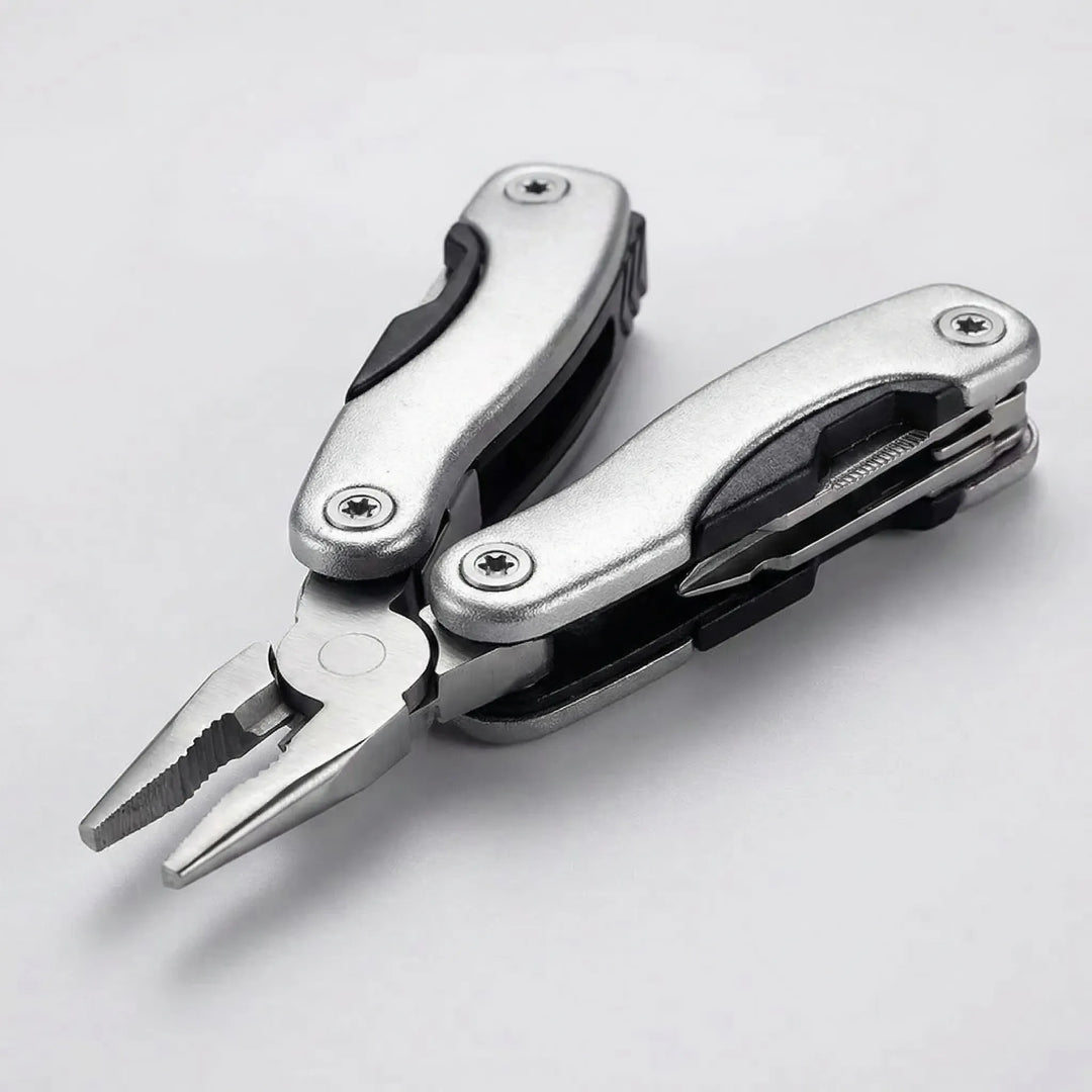 Durable compact pocket multi-tool, 9 functions. Ideal everyday carry gear for camping, hiking, and utility.