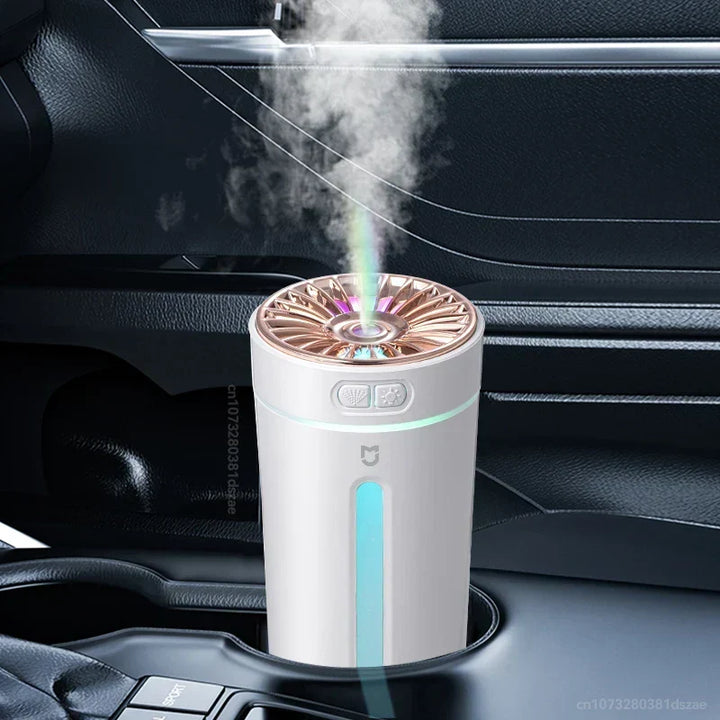 Compact AeroMist USB humidifier, ideal for home & office, with quiet mist operation for improved air quality.