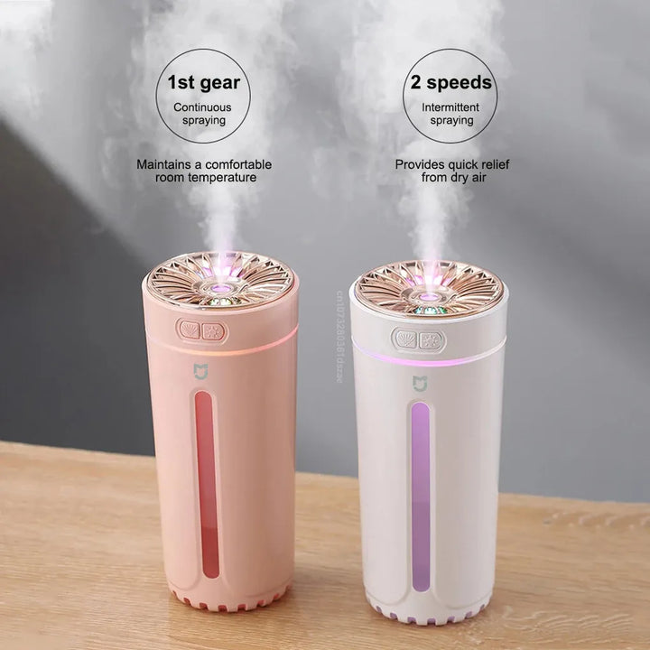 Stylish USB humidifier and aromatherapy diffuser, adding essential oil fragrance to any room quietly.