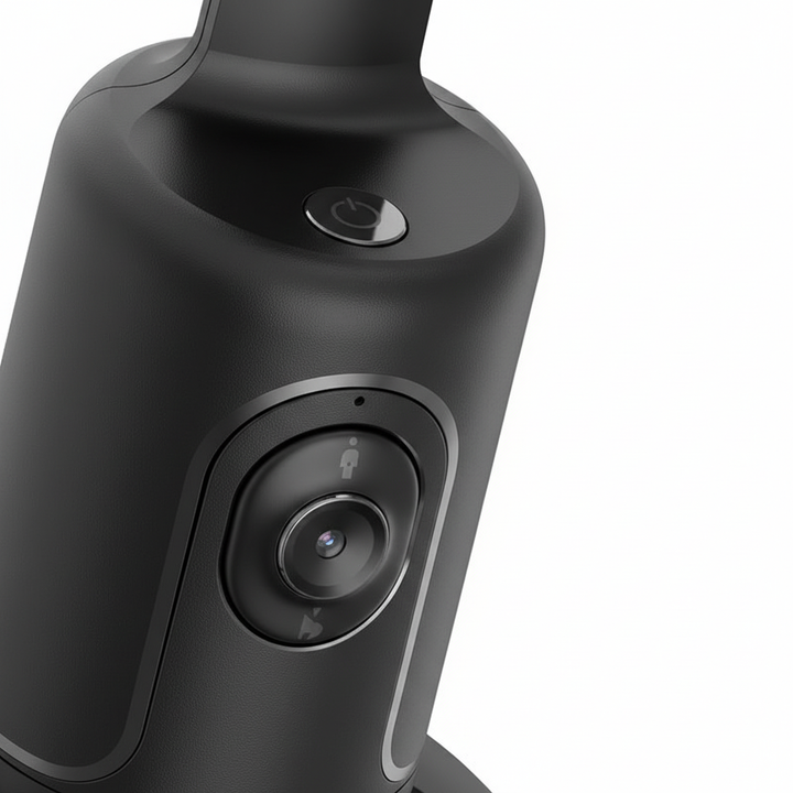 Portable selfie stick with built-in gimbal stabilization for smooth mobile video recording