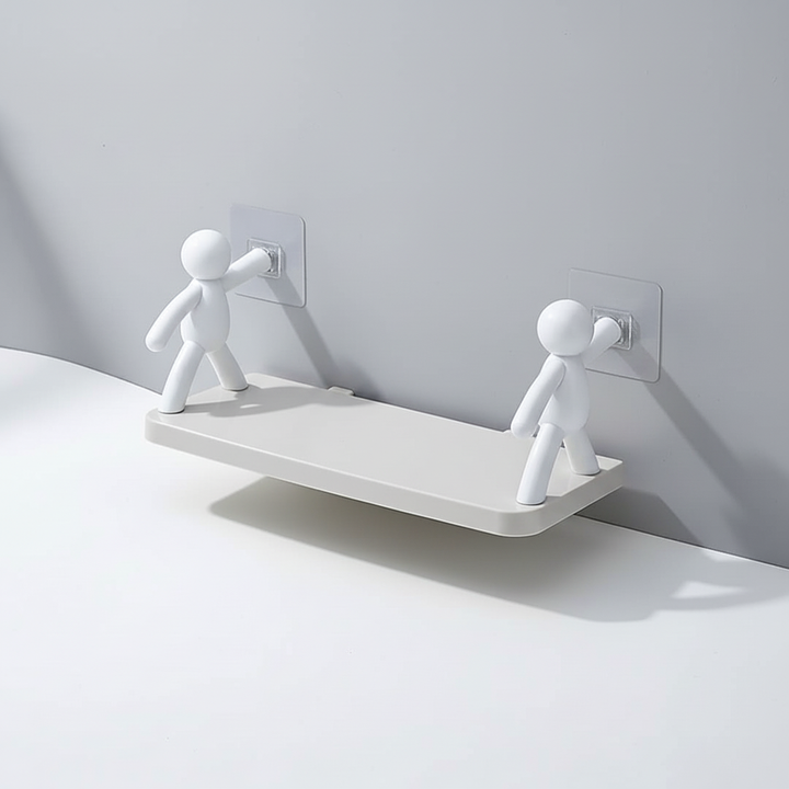 WallBuddy compact white bathroom storage shelf with joyful design for any small home