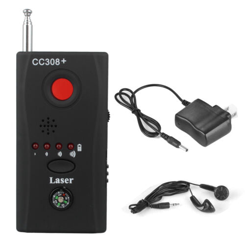 Compact bug detector for hidden cameras, microphones & RF signals, ensuring personal privacy & anti-surveillance.