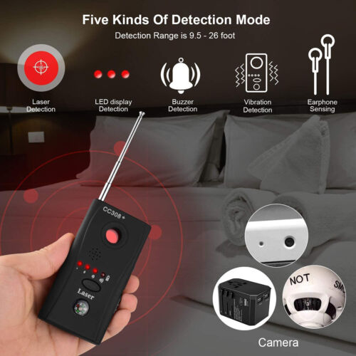 Advanced RF detector & wireless signal scanner to locate audio bugs, GPS trackers & spy devices for security.