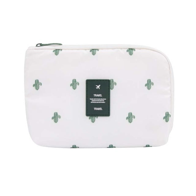 Compact cactus waterproof electronics organizer for travel essentials.