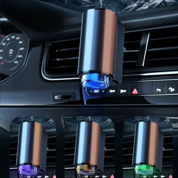 Portable car essential oil diffuser, USB powered, auto accessory for on-the-go aromatherapy.
