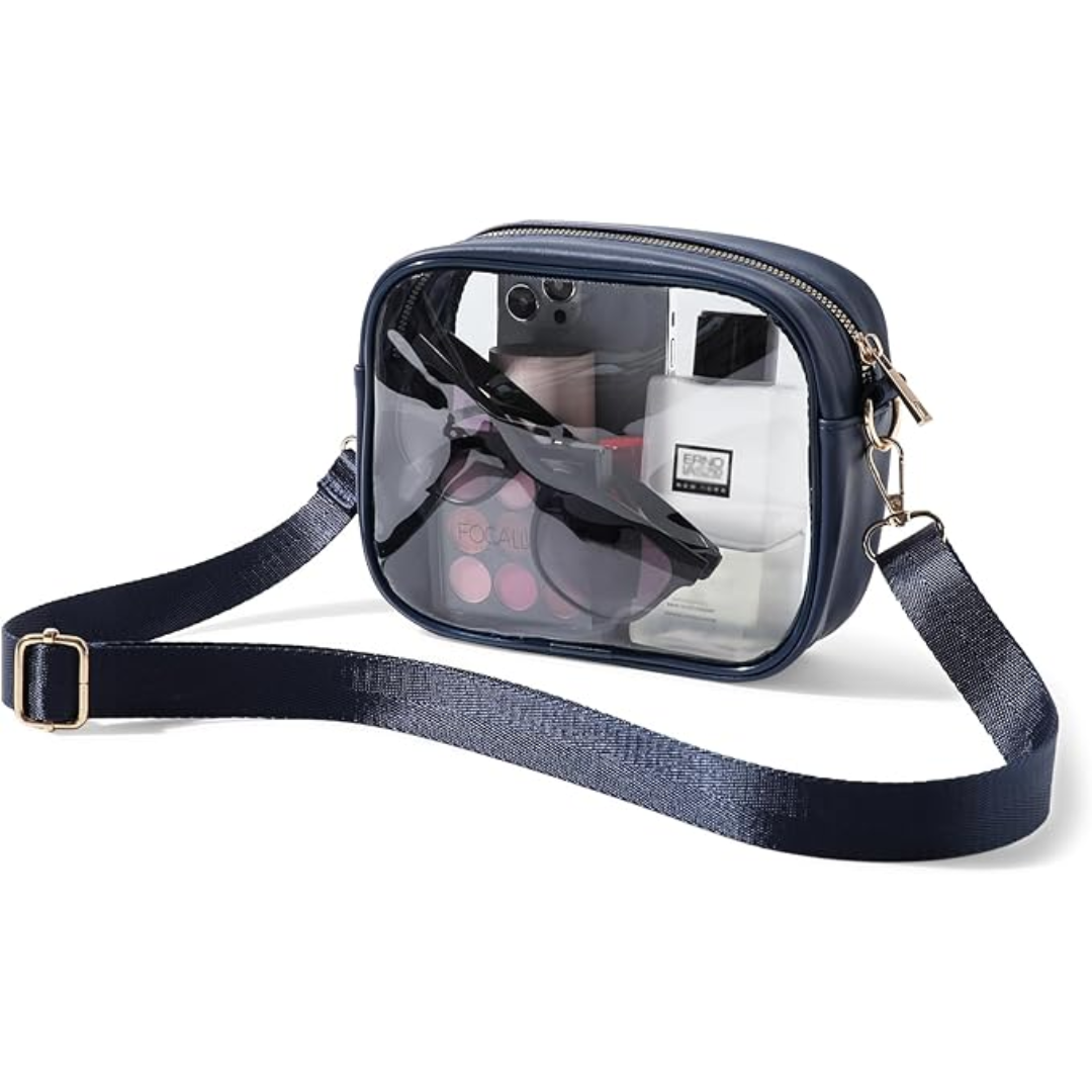 PVC clear stadium VisiBag crossbody for men and women, essential event gear