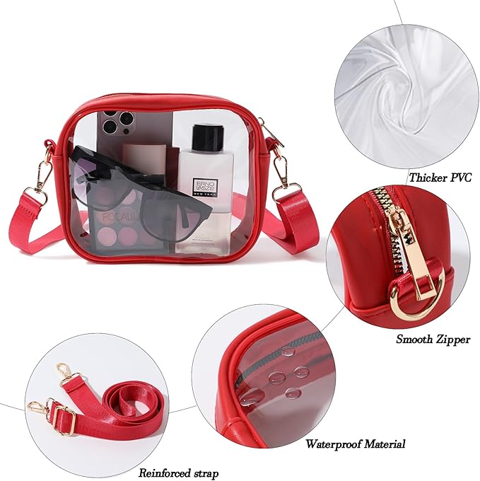 Hands-free clear stadium bag, VisiBag, with secure zipper closure