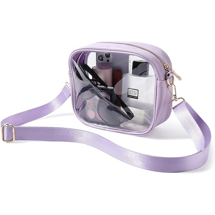 Clear security crossbody VisiBag with adjustable strap, ideal for concert-goers