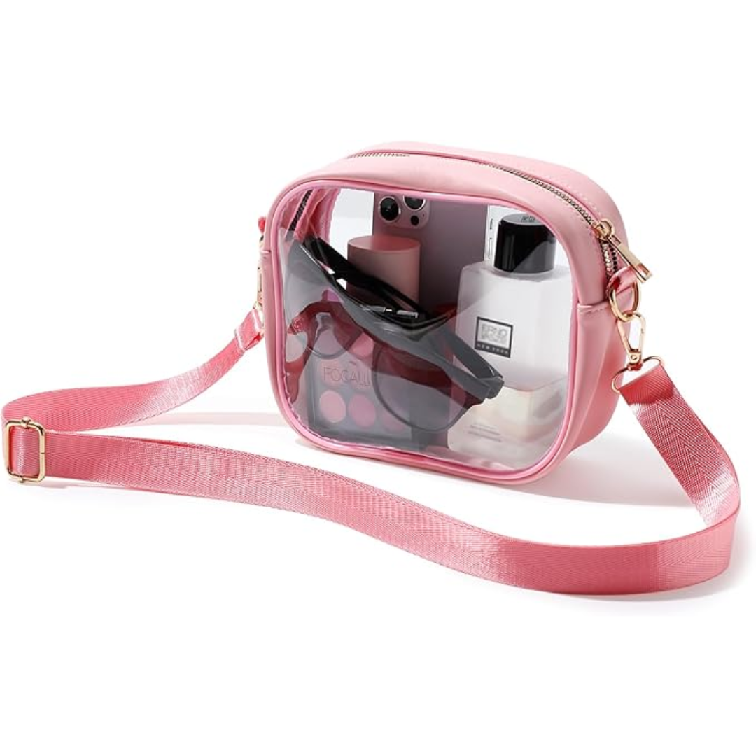 Transparent event accessory, VisiBag crossbody bag, meeting stadium regulations