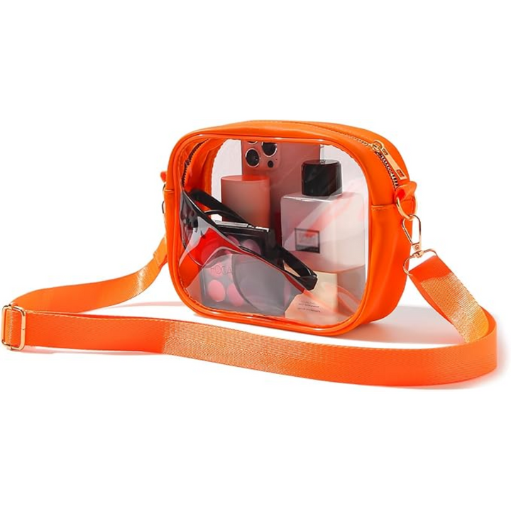 Security compliant clear PVC crossbody bag, VisiBag, for stress-free entry
