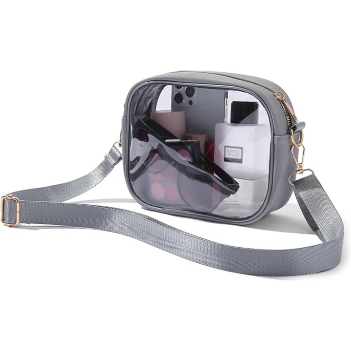 Unisex clear VisiBag crossbody, perfect for carrying essentials at sports events