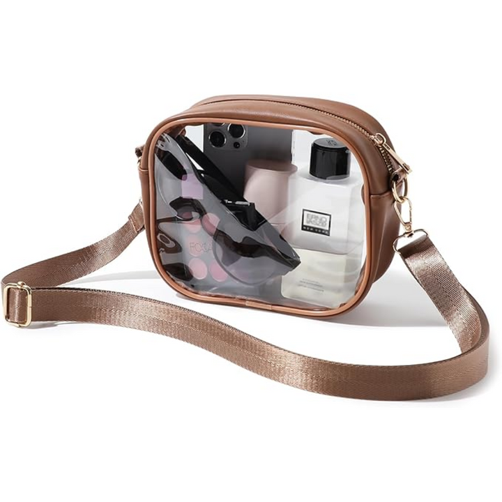 Compact and transparent VisiBag security crossbody for easy event access