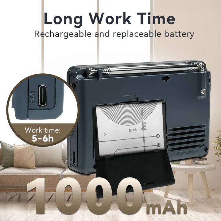 Versatile portable AM/FM/SW shortwave radio with digital display, suitable for travel, home & emergency kits.