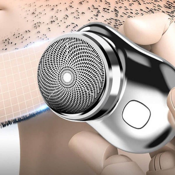 Rechargeable men's portable electric mini shaver for wet/dry use, ensuring a smooth and precise facial & body shave.