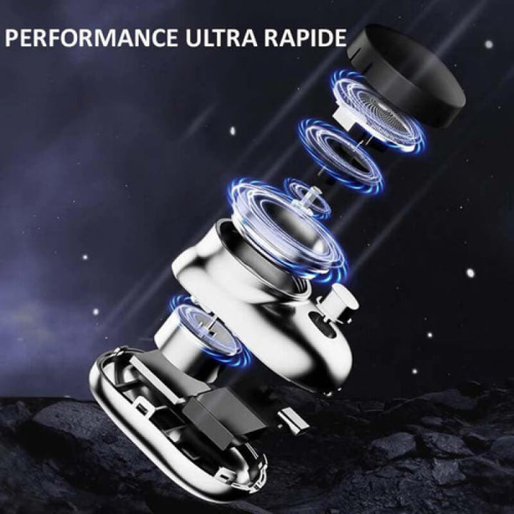 Portable electric travel shaver for men's grooming, compact design ensures smooth wet/dry shaves anywhere.