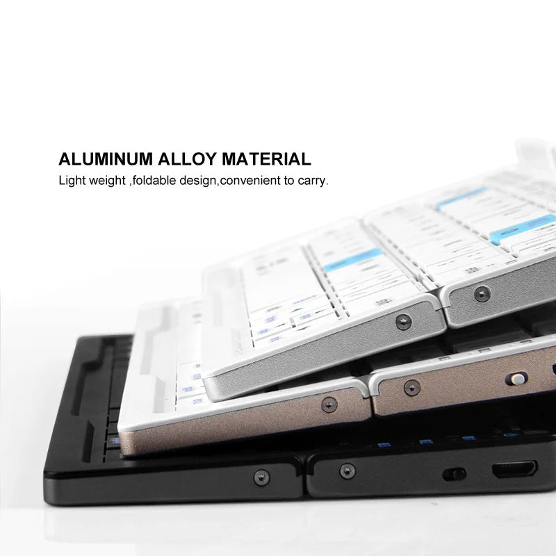 Universal Bluetooth keyboard for iPad, Android tablets & smartphones. Wireless, foldable & portable for all mobile OS.