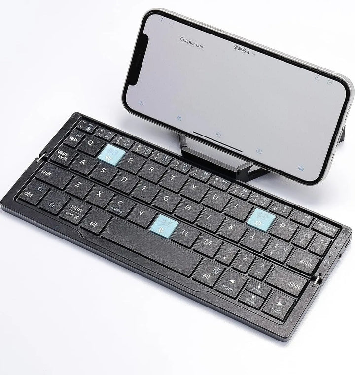 Boost mobile productivity with this foldable Bluetooth keyboard. Fast wireless typing for tablets & smartphones on-the-go.