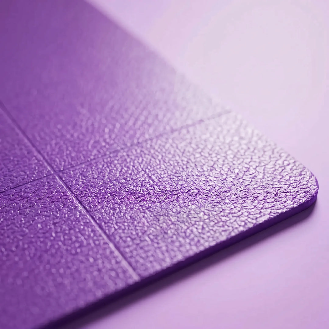 Person doing yoga on a non-slip foldable travel mat. Lightweight TPE mat perfect for fitness & pilates on the go.