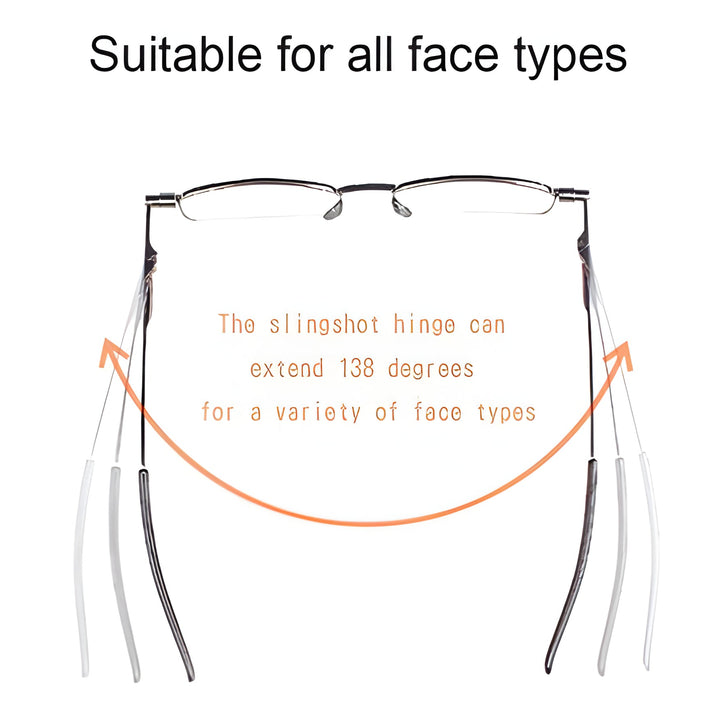 Portable folding gray reading glasses. Slim design for men & women, offering clear vision on the go.