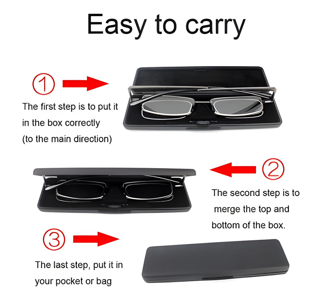 Unisex gray folding reading glasses. Compact, portable eyewear for men & women, enhancing everyday reading clarity.
