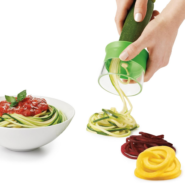 Durable compact vegetable spiralizer, designed for long-lasting healthy meal prep & zoodle making.