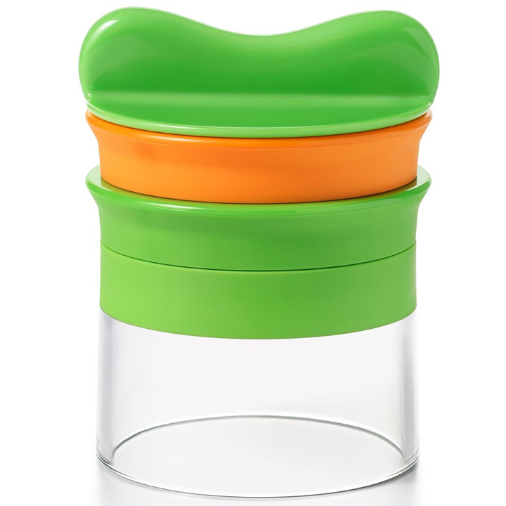 Ergonomic hand-held spiralizer, perfect kitchen tool for fast zoodle meal prep & healthy eating.