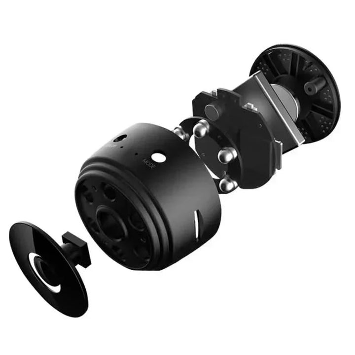 Smart compact HD camera for security, offering night vision and simple app connectivity.
