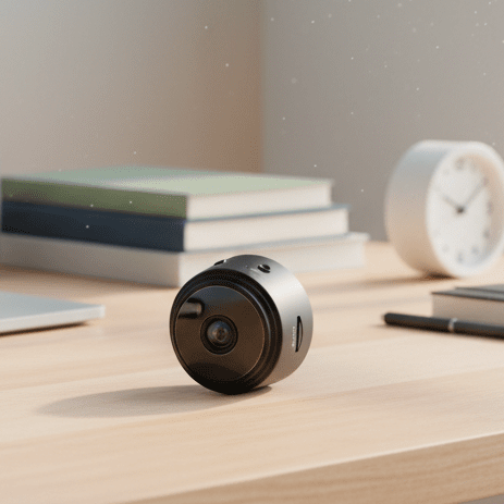 Secure your home with this compact HD camera, night vision, and intuitive app control.