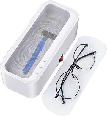 Portable ultrasonic jewelry and eyeglass cleaner for home. Easy deep cleaning, sparkling accessories in minutes.