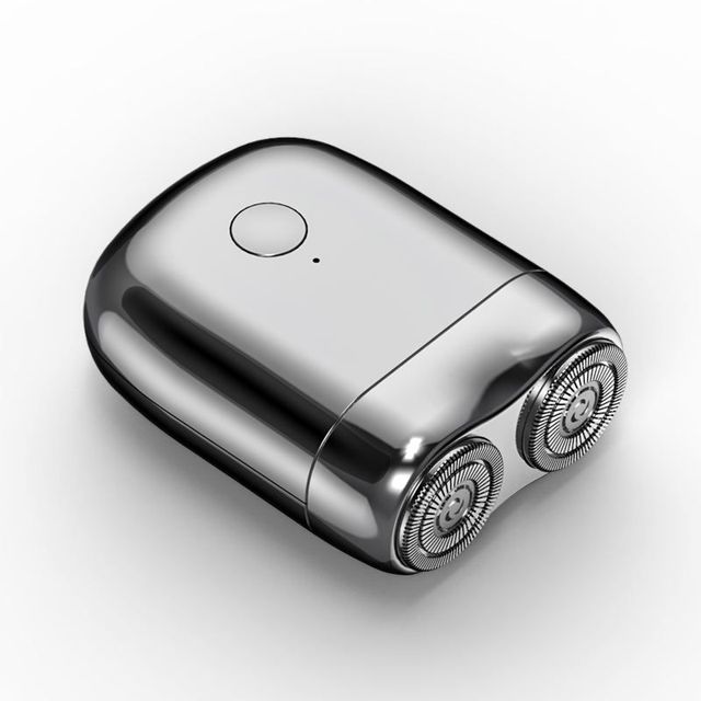 Rechargeable men's mini electric shaver with long-lasting battery. Magnetic, waterproof design for portable grooming.