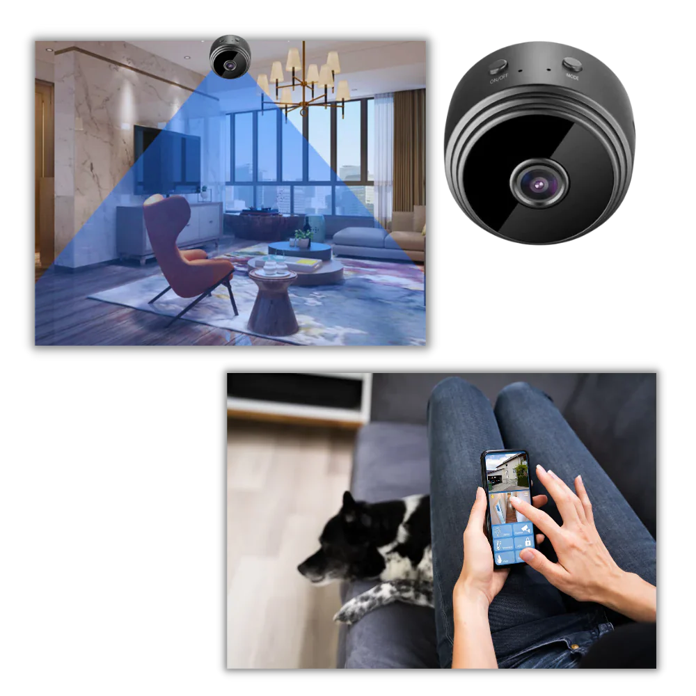 Discreet mini wireless security camera with motion detection for hidden home surveillance.