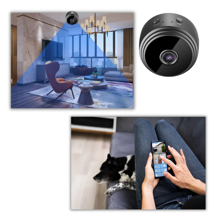 Discreet mini wireless security camera with motion detection for hidden home surveillance.