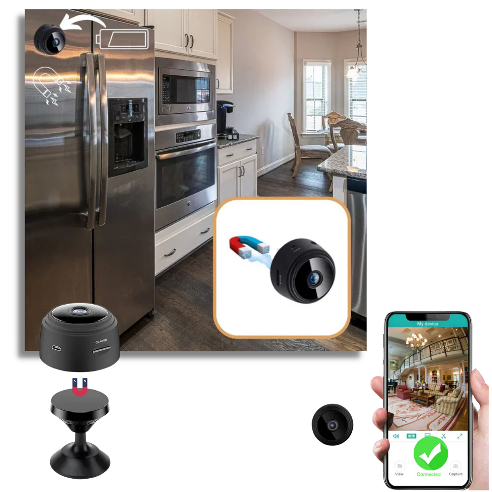 Home security mini wireless camera, ideal for discreet surveillance and peace of mind.