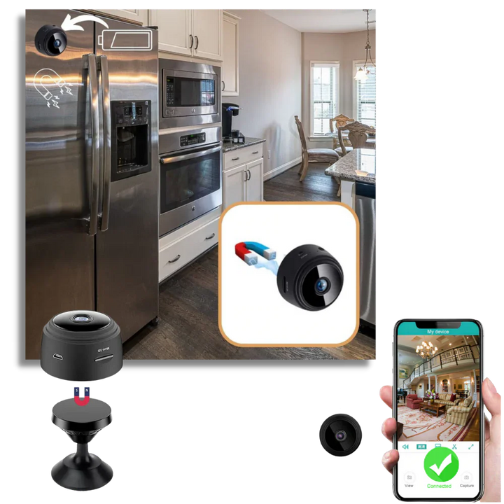 Home security mini wireless camera, ideal for discreet surveillance and peace of mind.
