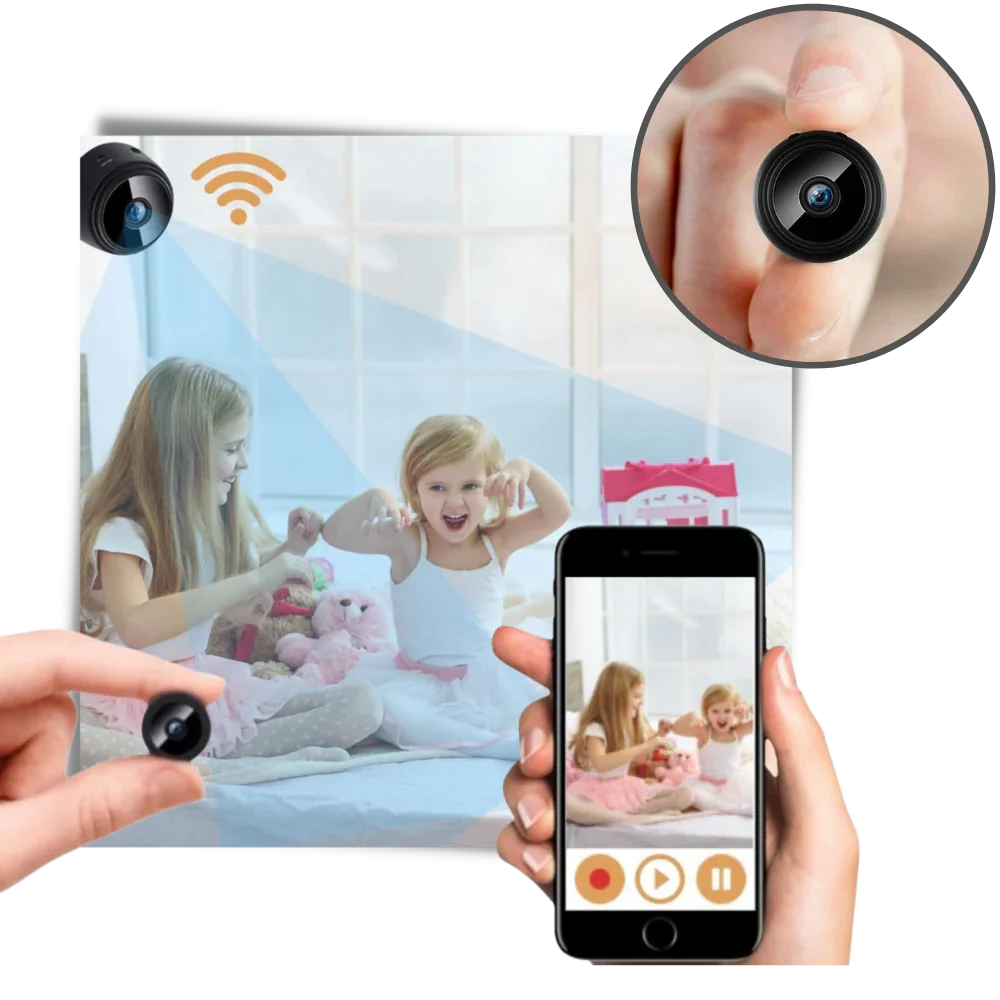 Office security mini wireless camera, perfect for discreet motion detection & surveillance.