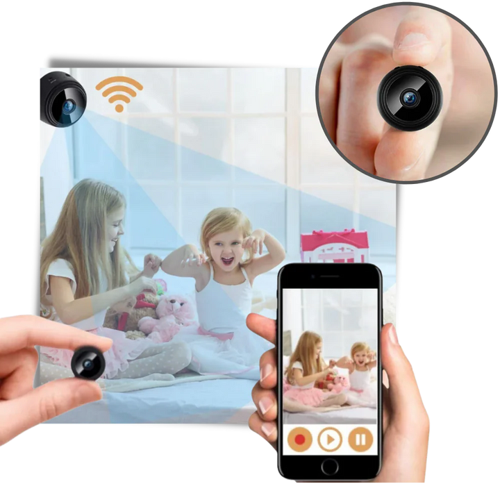 Office security mini wireless camera, perfect for discreet motion detection & surveillance.