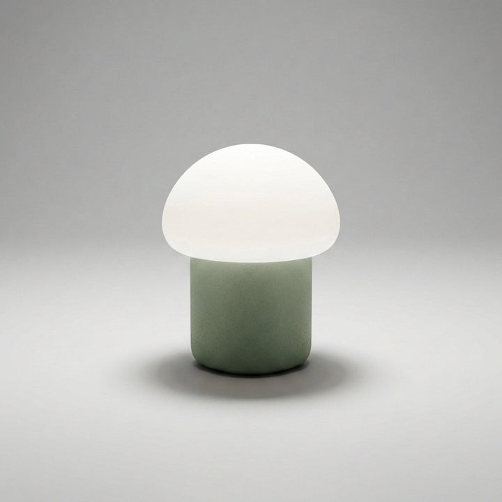 Mushino LED table lamp as a stylish accent piece in a living room, modern home decor lighting.