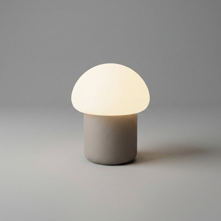 Portable Mushino mushroom LED lamp, ideal for bedroom or compact spaces, ambient decorative light.