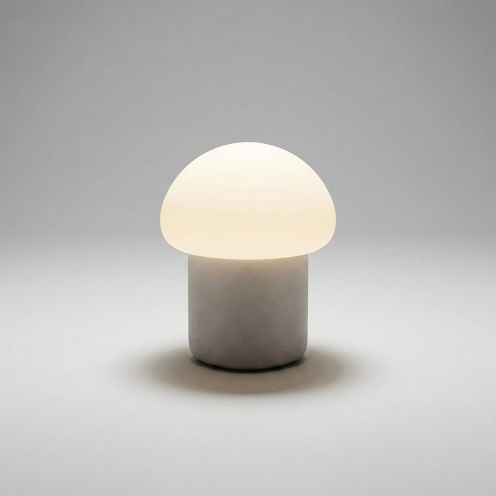 Mushino LED table lamp: a sleek, compact mushroom design, perfect for modern minimalist interiors.