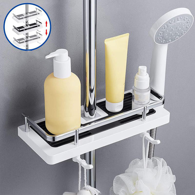 Keep your shower tidy with this compact, no-drill wall mount shower caddy and organizer.