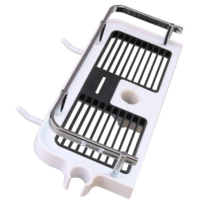 Declutter your shower! No-drill wall mount caddy offers compact, rust-proof bathroom storage.