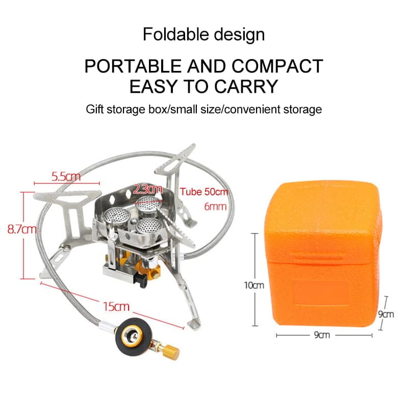 Portable camping stove for easy outdoor meals. SummitFlame gas burner, great for travel.