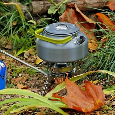 Lightweight gas stove for camping gear. Efficient outdoor cooking burner for hikers & travelers.