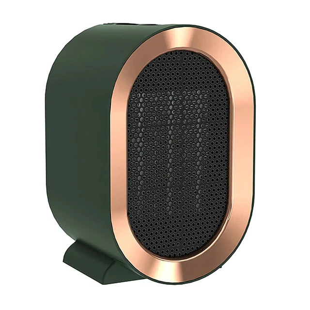 Energy-efficient portable electric heater for small rooms. Low energy power saving space heater.