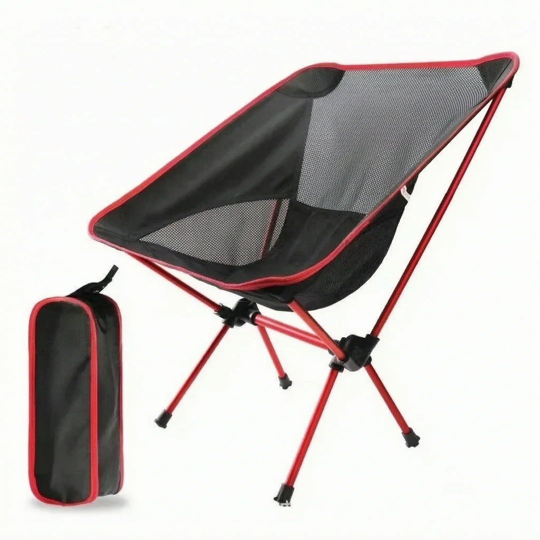 Portable compact folding chair, perfect for camping, festivals, and outdoor events.