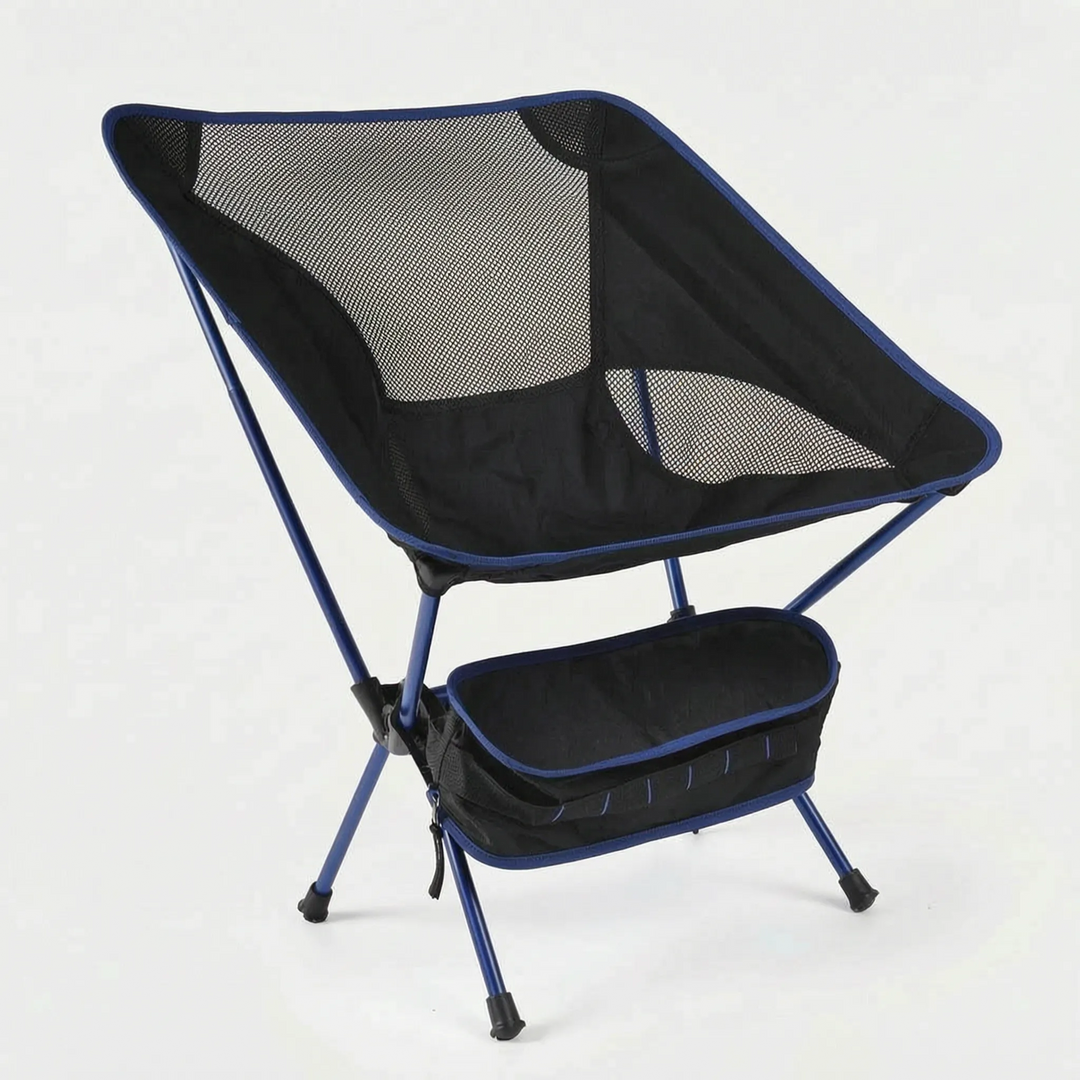 Compact outdoor folding chair, lightweight & portable for camping, beach, or travel.
