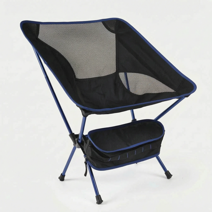 Compact outdoor folding chair, lightweight & portable for camping, beach, or travel.