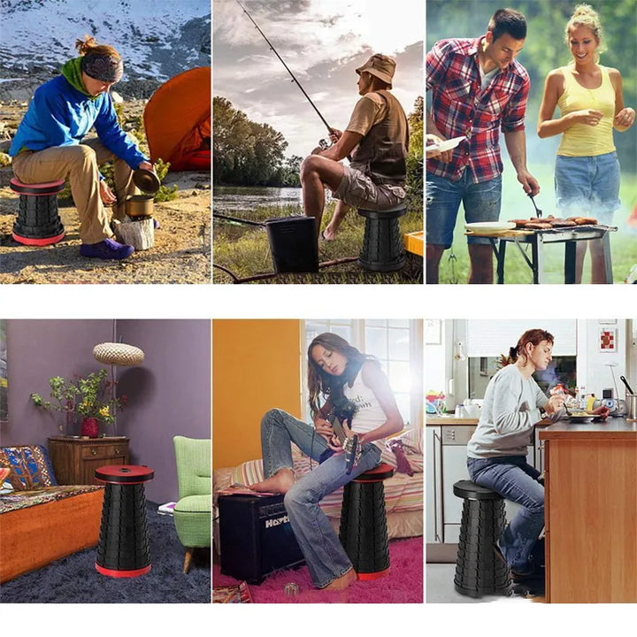 Versatile portable folding stool for gardening, picnics, & extra seating. Compact & sturdy design.