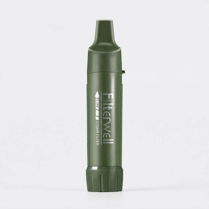 Unisex portable water filter for emergency survival. Provides safe drinking water for hiking, camping, and outdoor adventures.