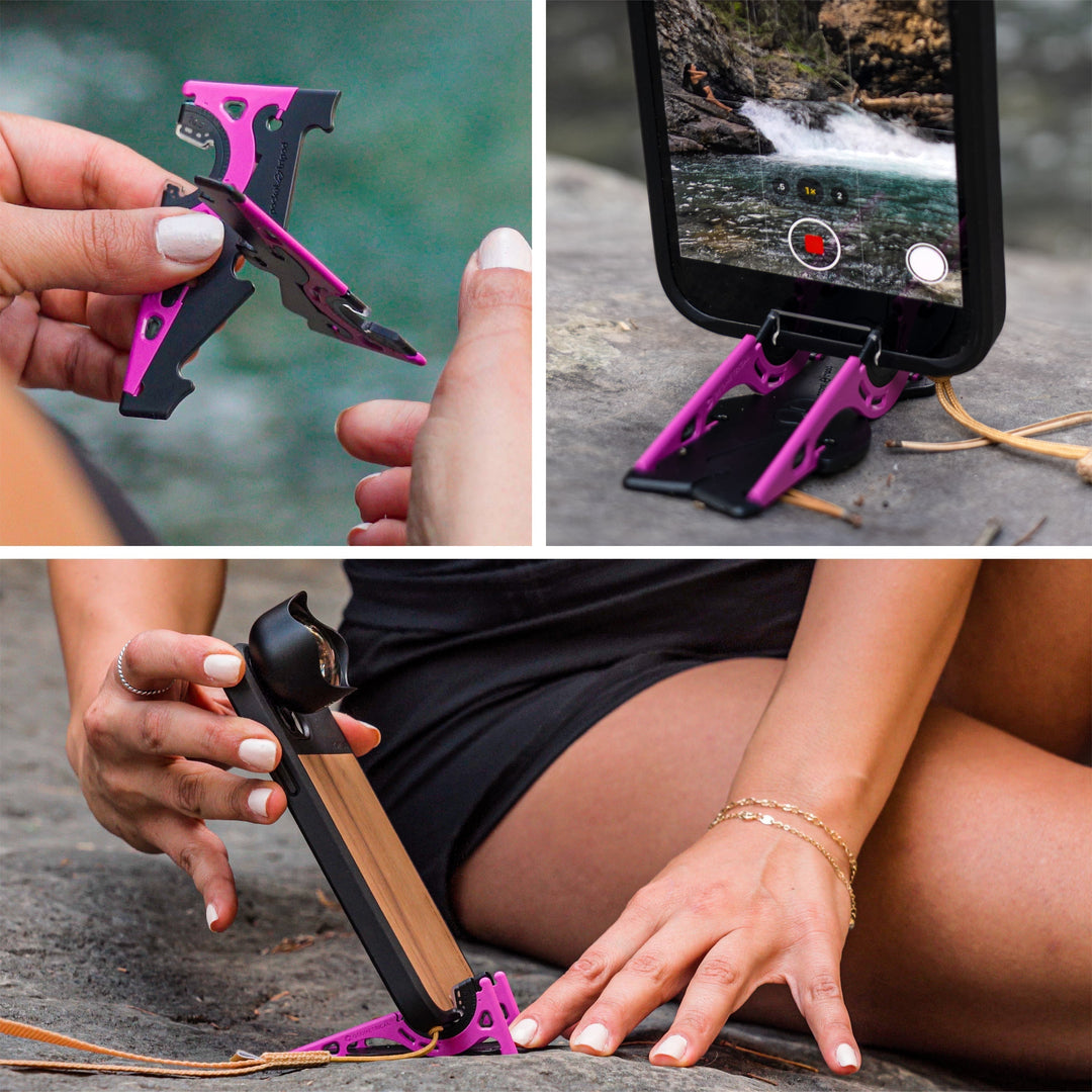 Compact phone tripod with a secure mount, ideal for adventurers & everyday smartphone users.